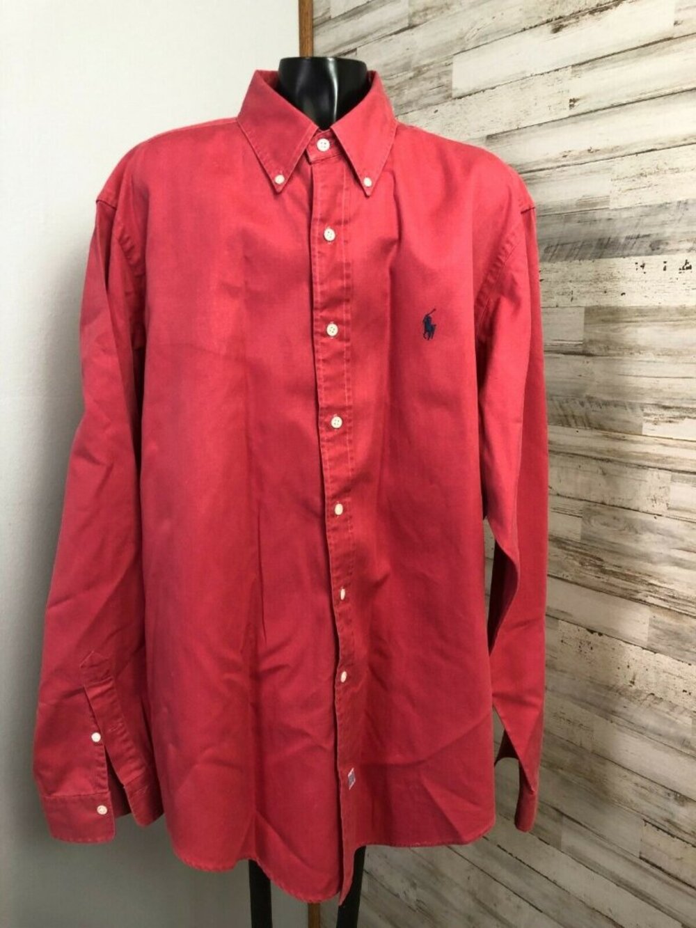 Ralph Lauren Polo Men's Red/Rose Button Down Shirt 100% Cotton XL